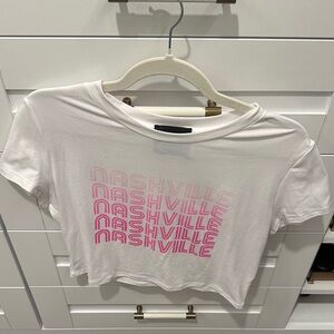 LAST CHANCE  Kittenish White and Pink Crop Top